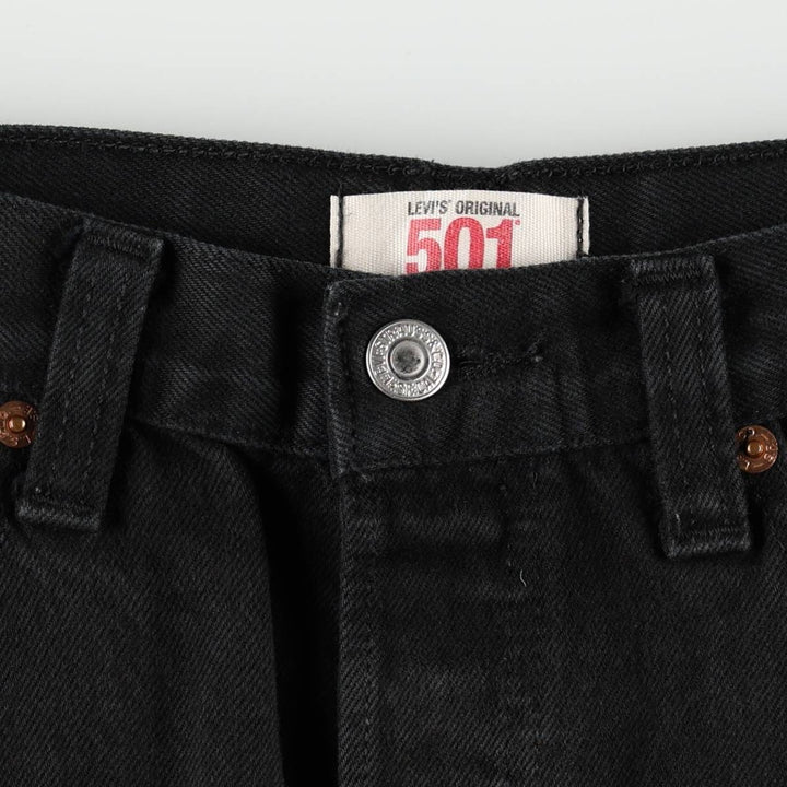 Levi's 501 Straight Leg Button-Fly Black Denim Straight Leg Jeans, Men's Size W33 (approx.) unclear black type Vintage Second Hand