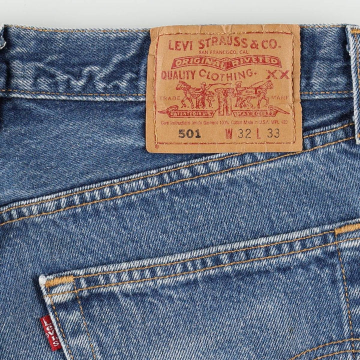 2000'S Levi's 501 0115 Straight Denim Pants, Made in USA, Men's Size W32 (approx.) cotton blue type Vintage Second Hand