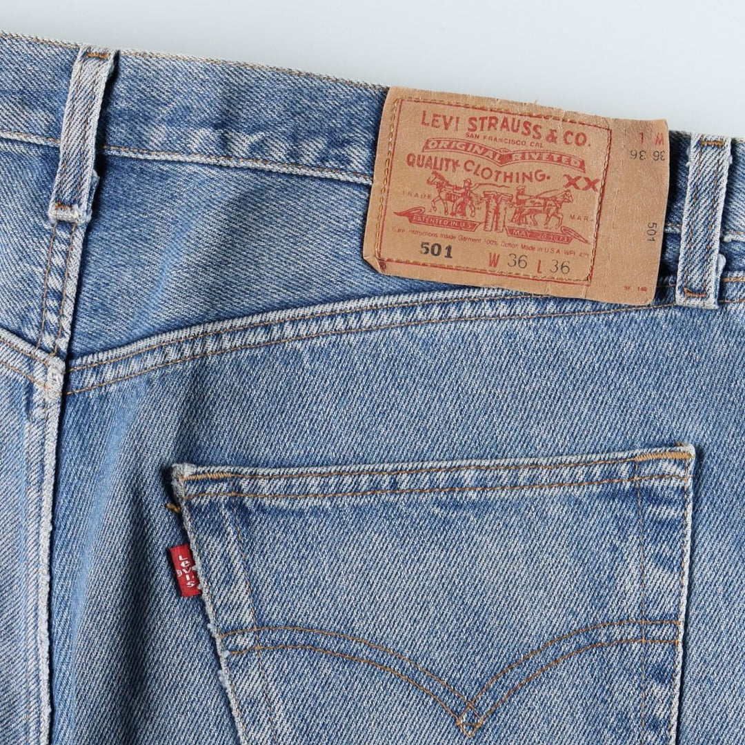 90'S Levi's 501-0134 Straight Denim Pants, Made in USA, Men's, Size 37, Vintage cotton blue type Vintage Second Hand