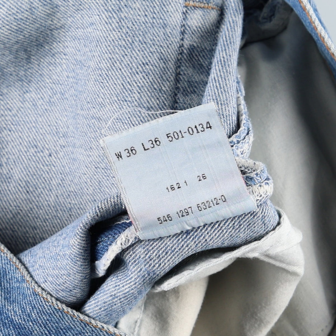 90'S Levi's 501-0134 Straight Denim Pants, Made in USA, Men's, Size 37, Vintage cotton blue type Vintage Second Hand