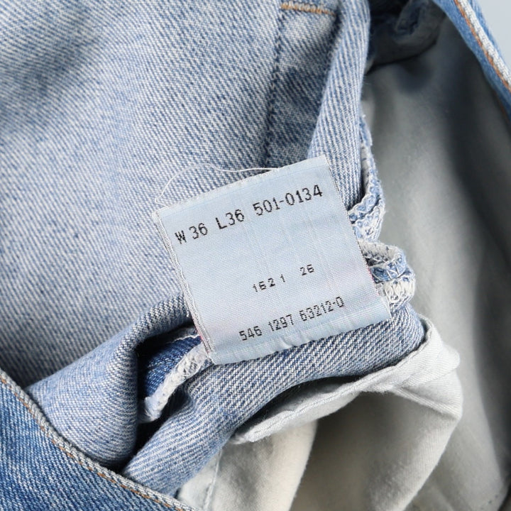 90'S Levi's 501-0134 Straight Denim Pants, Made in USA, Men's, Size 37, Vintage cotton blue type Vintage Second Hand