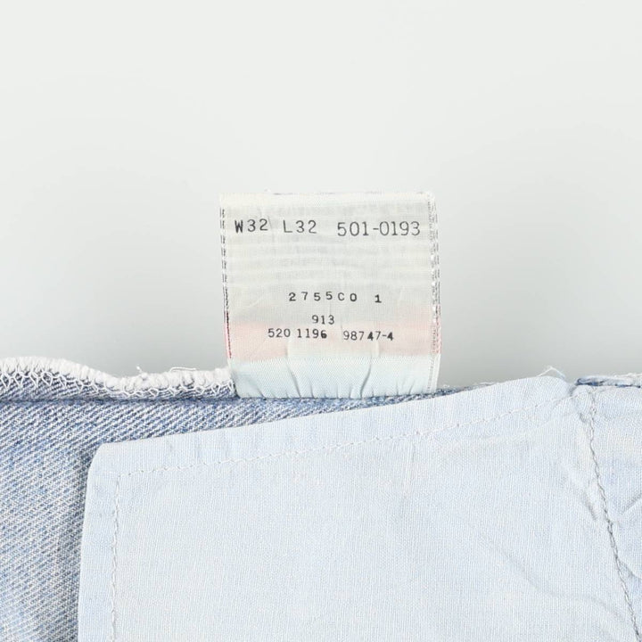 90'S Levi's 501-0193 Straight Denim Pants Made in USA Men's W32 Vintage cotton blue type Vintage Second Hand