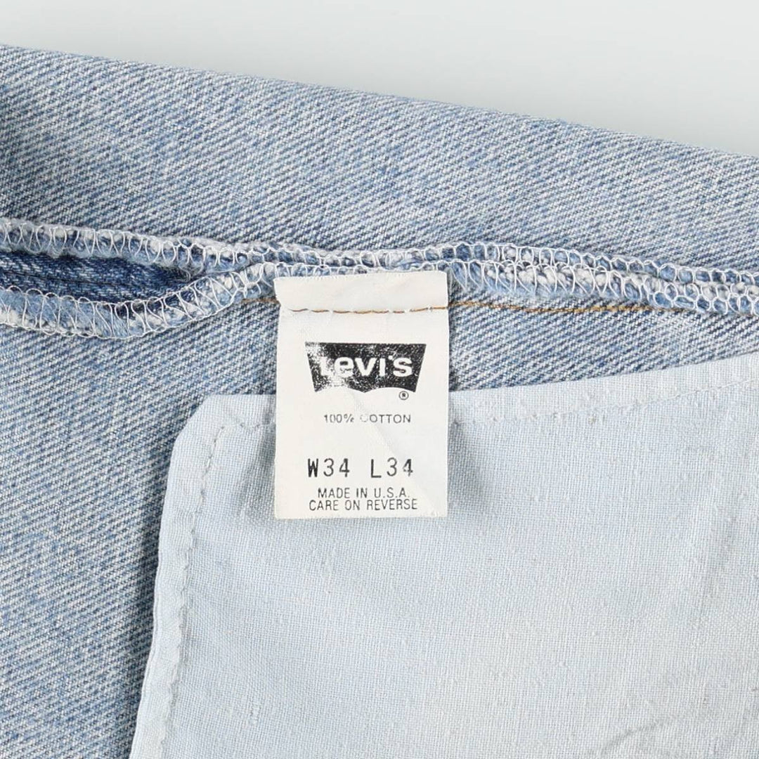 Levi's 501-0191 Straight Denim Pants, Made in USA, Men's Size W34 (approx.) cotton blue type Vintage Second Hand