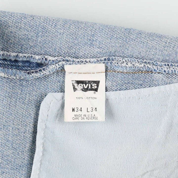 Levi's 501-0191 Straight Denim Pants, Made in USA, Men's Size W34 (approx.) cotton blue type Vintage Second Hand