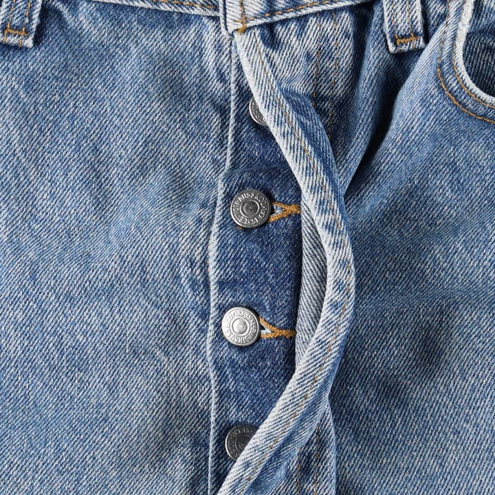Levi's 501-0191 Straight Denim Pants, Made in USA, Men's Size W34 (approx.) cotton blue type Vintage Second Hand