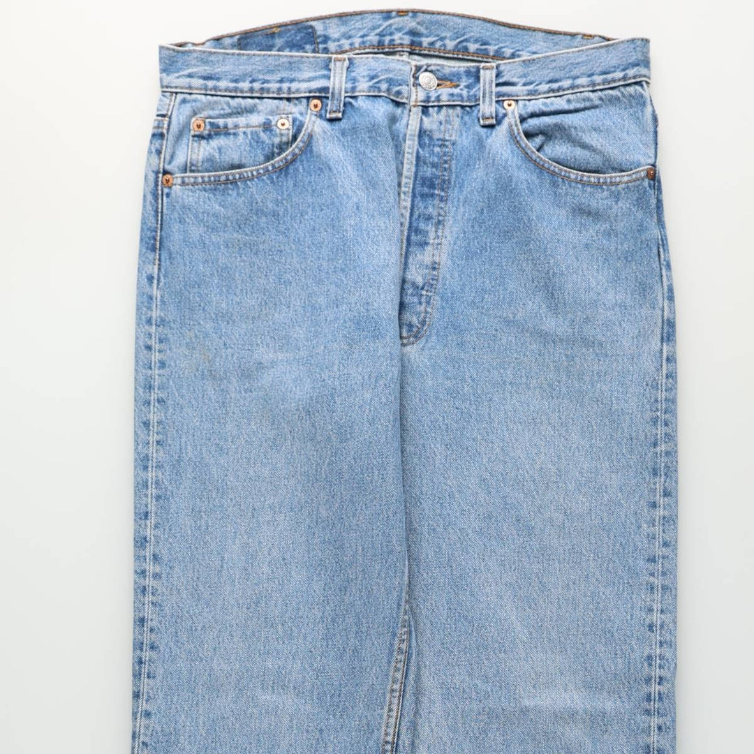 Levi's 501-0191 Straight Denim Pants, Made in USA, Men's Size W34 (approx.) cotton blue type Vintage Second Hand