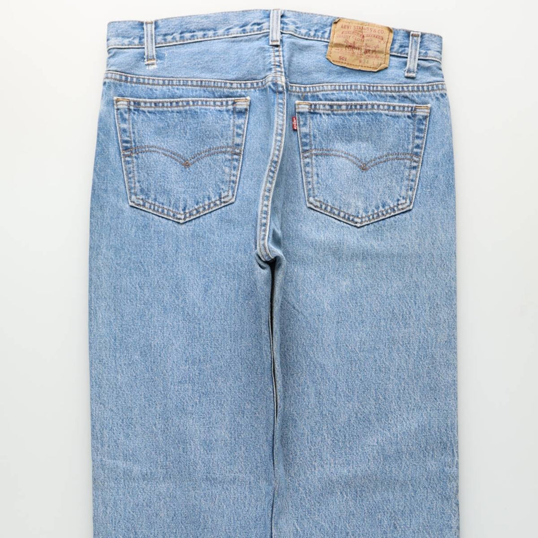 Levi's 501-0191 Straight Denim Pants, Made in USA, Men's Size W34 (approx.) cotton blue type Vintage Second Hand