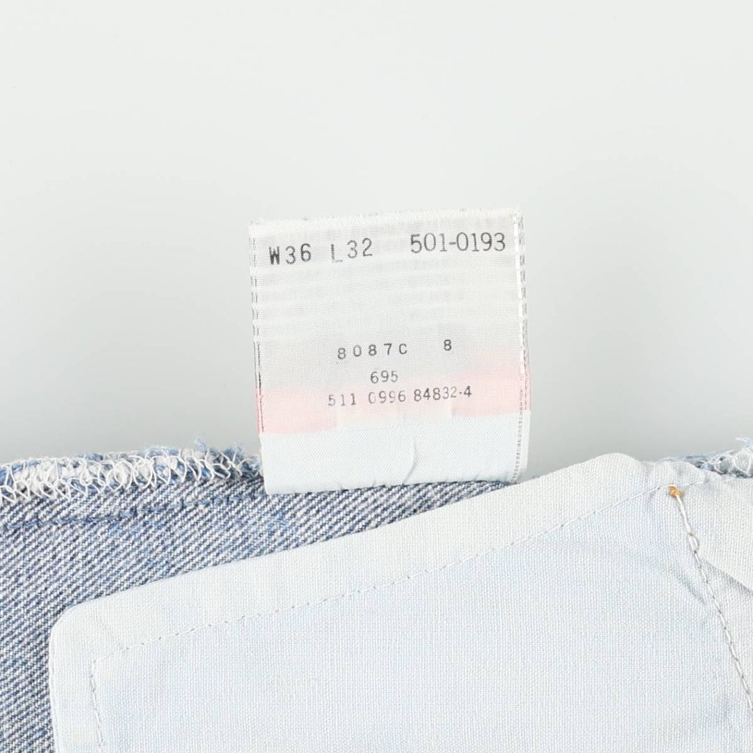 90'S Levi's 501-0193 Straight Denim Pants, Made in USA, Men's, Size 35, Vintage cotton blue type Vintage Second Hand