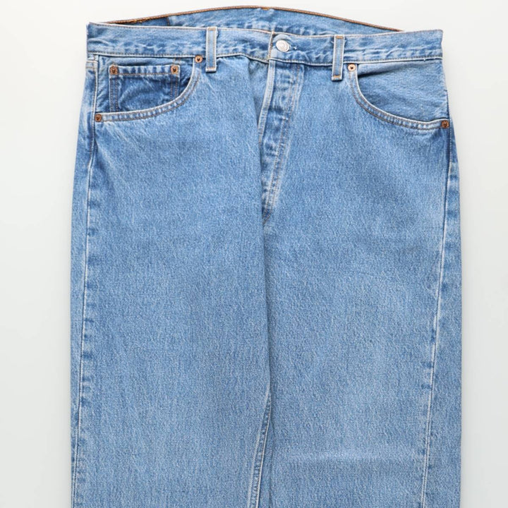 90'S Levi's 501-0193 Straight Denim Pants, Made in USA, Men's, Size 35, Vintage cotton blue type Vintage Second Hand