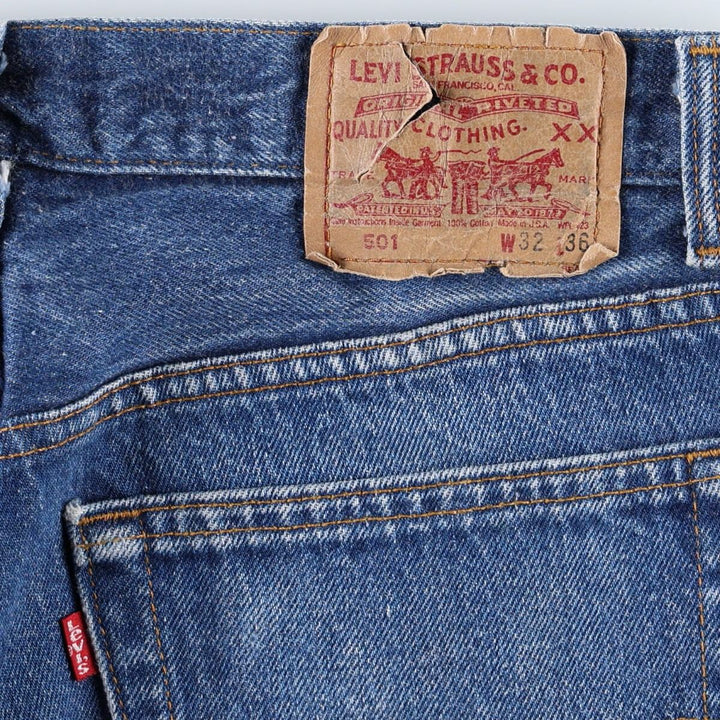 90'S Levi's 501-0115 Straight Denim Pants Made in USA Men's W32 Vintage cotton blue type Vintage Second Hand