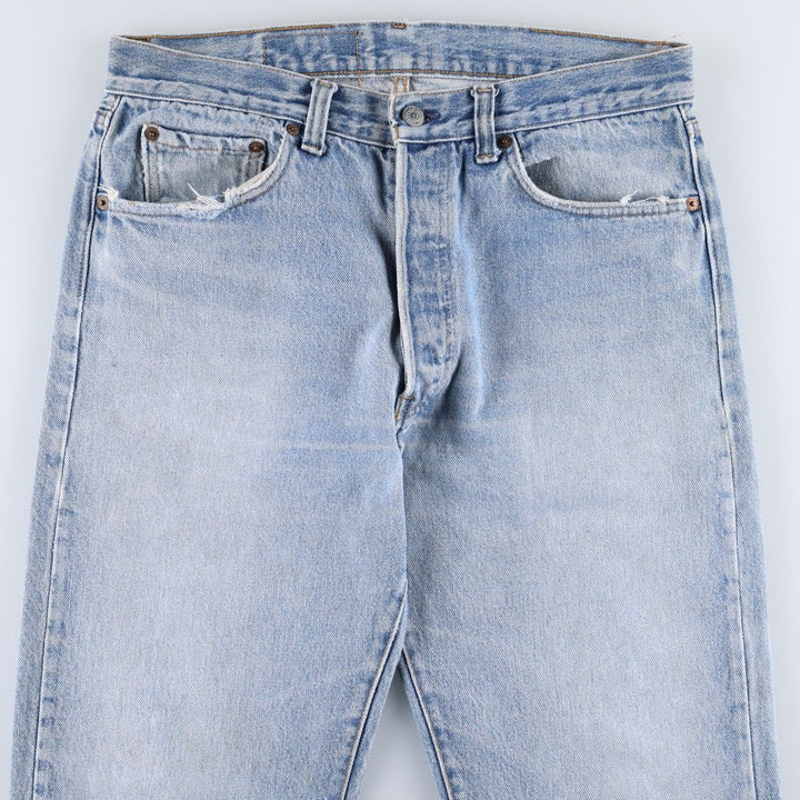 1990'S Levi's Straight Denim Pants, Made in USA, Men's Size W33 (approx.), Vintage unclear blue type Vintage Second Hand