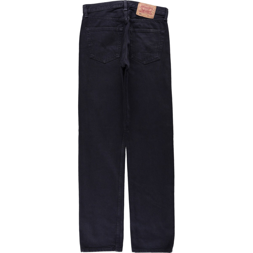 1990'S Levi's 501-0163 Black Denim Straight Leg Jeans, Made in USA, Men's Size W30 (approx.), Vintage cotton black type Vintage Second Hand