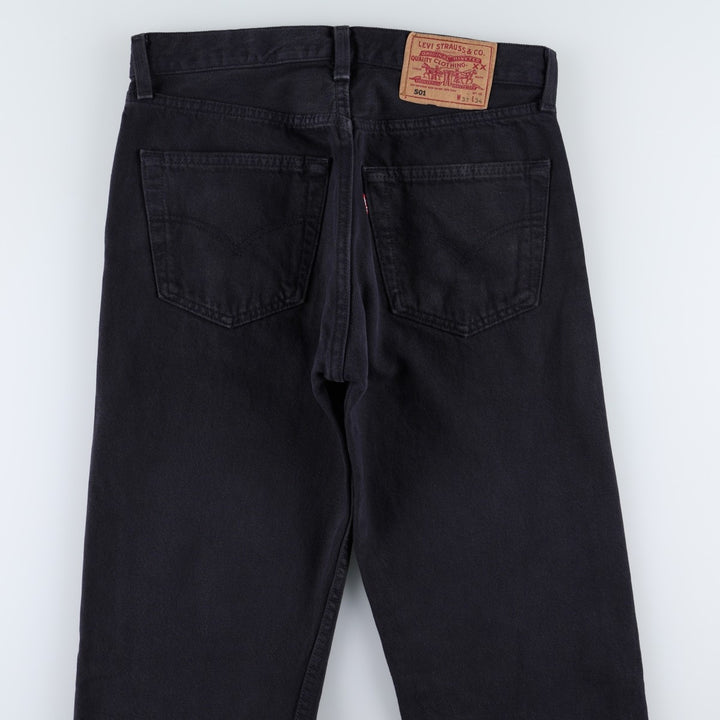 1990'S Levi's 501-0163 Black Denim Straight Leg Jeans, Made in USA, Men's Size W30 (approx.), Vintage cotton black type Vintage Second Hand