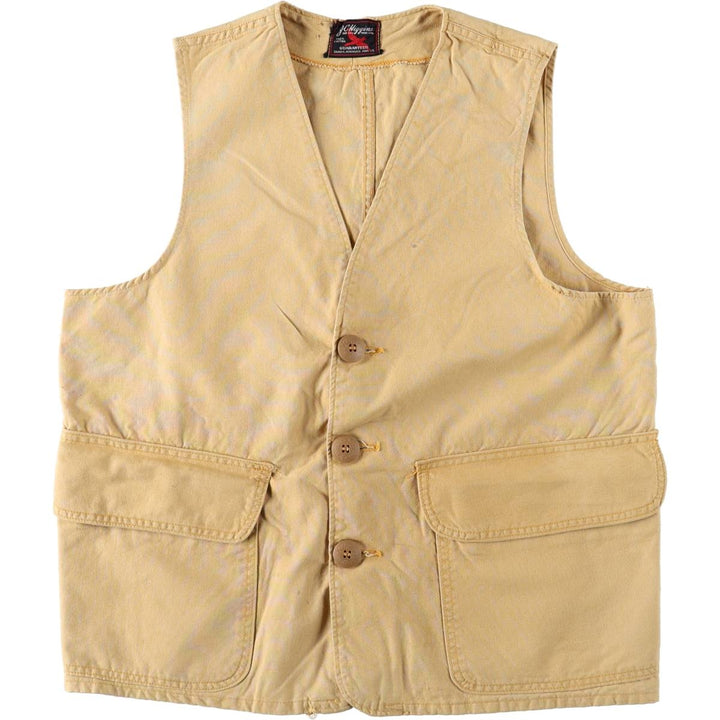 1950s-1960'S Sears JC Higgins Hunting Vest, Men's Size M (approx.), Vintage cotton Beige type Vintage Second Hand