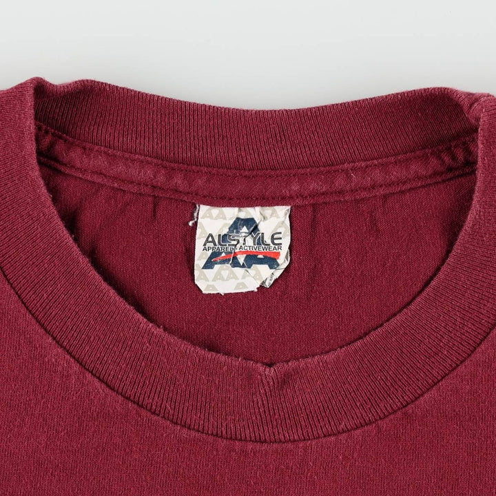 2000'S ALSTYLE Fire Pattern Eagle Design Motorcycle T-Shirt, Men's Size XL (approx.) cotton burgundy type Vintage Second Hand