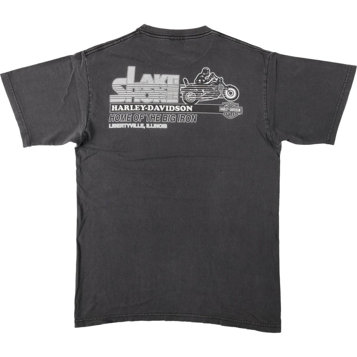 Harley-Davidson Tribal Motorcycle T-Shirt, Men's Size L (approx.) cotton Charcoal Vintage Second Hand