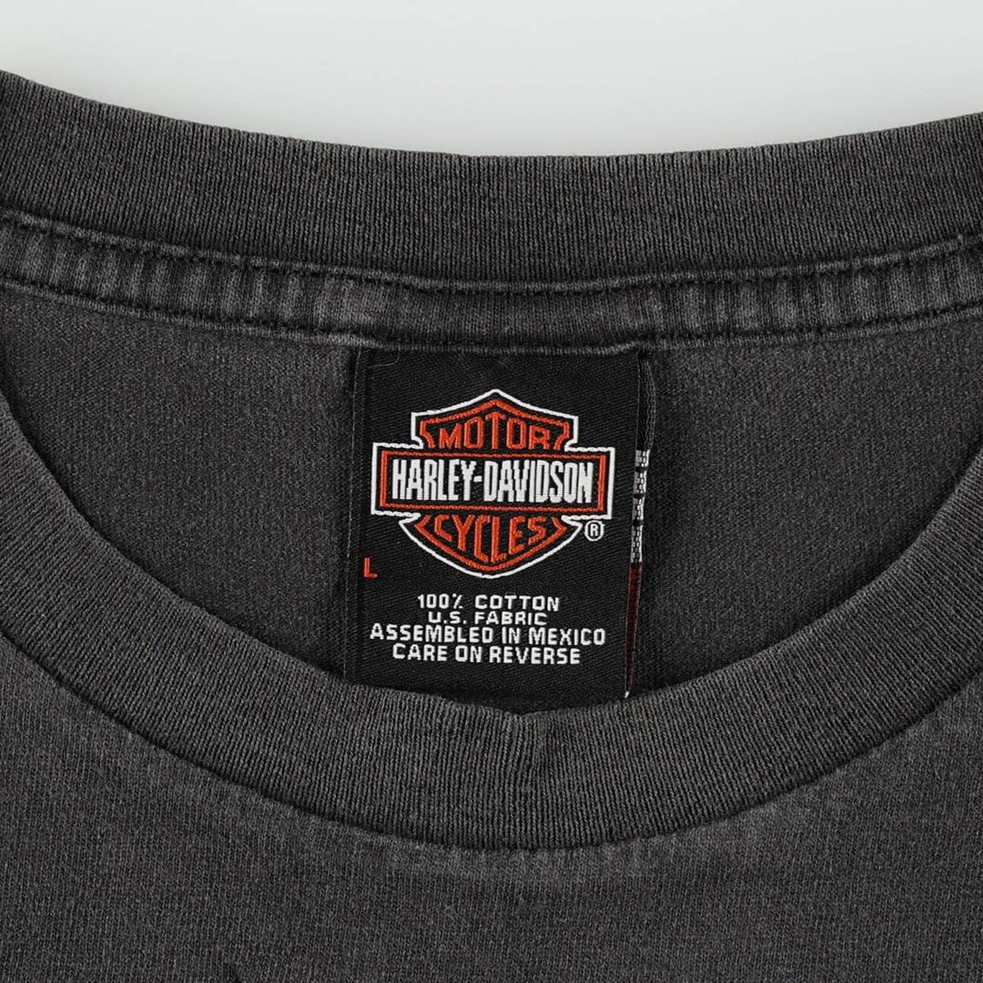 Harley-Davidson Tribal Motorcycle T-Shirt, Men's Size L (approx.) cotton Charcoal Vintage Second Hand