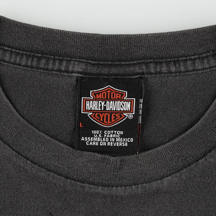 Harley-Davidson Tribal Motorcycle T-Shirt, Men's Size L (approx.) cotton Charcoal Vintage Second Hand