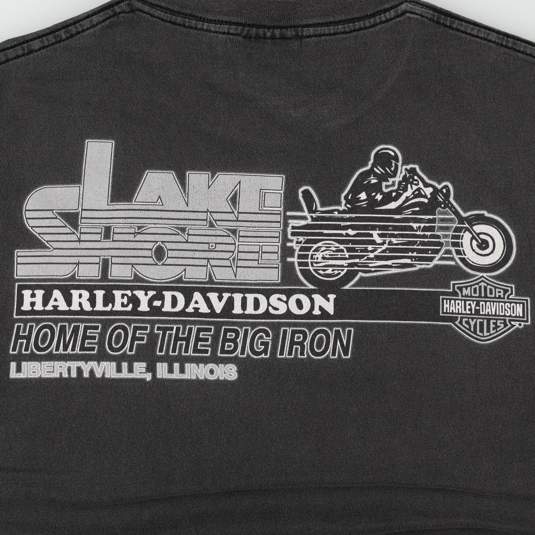 Harley-Davidson Tribal Motorcycle T-Shirt, Men's Size L (approx.) cotton Charcoal Vintage Second Hand