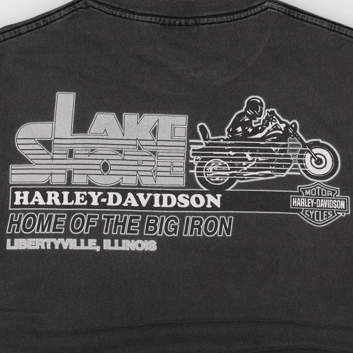 Harley-Davidson Tribal Motorcycle T-Shirt, Men's Size L (approx.) cotton Charcoal Vintage Second Hand
