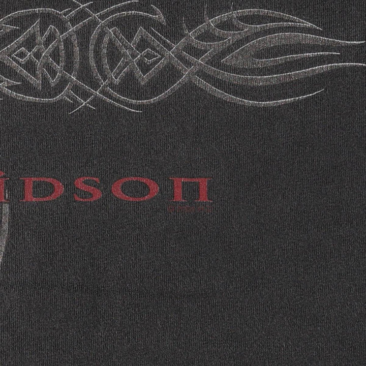 Harley-Davidson Tribal Motorcycle T-Shirt, Men's Size L (approx.) cotton Charcoal Vintage Second Hand