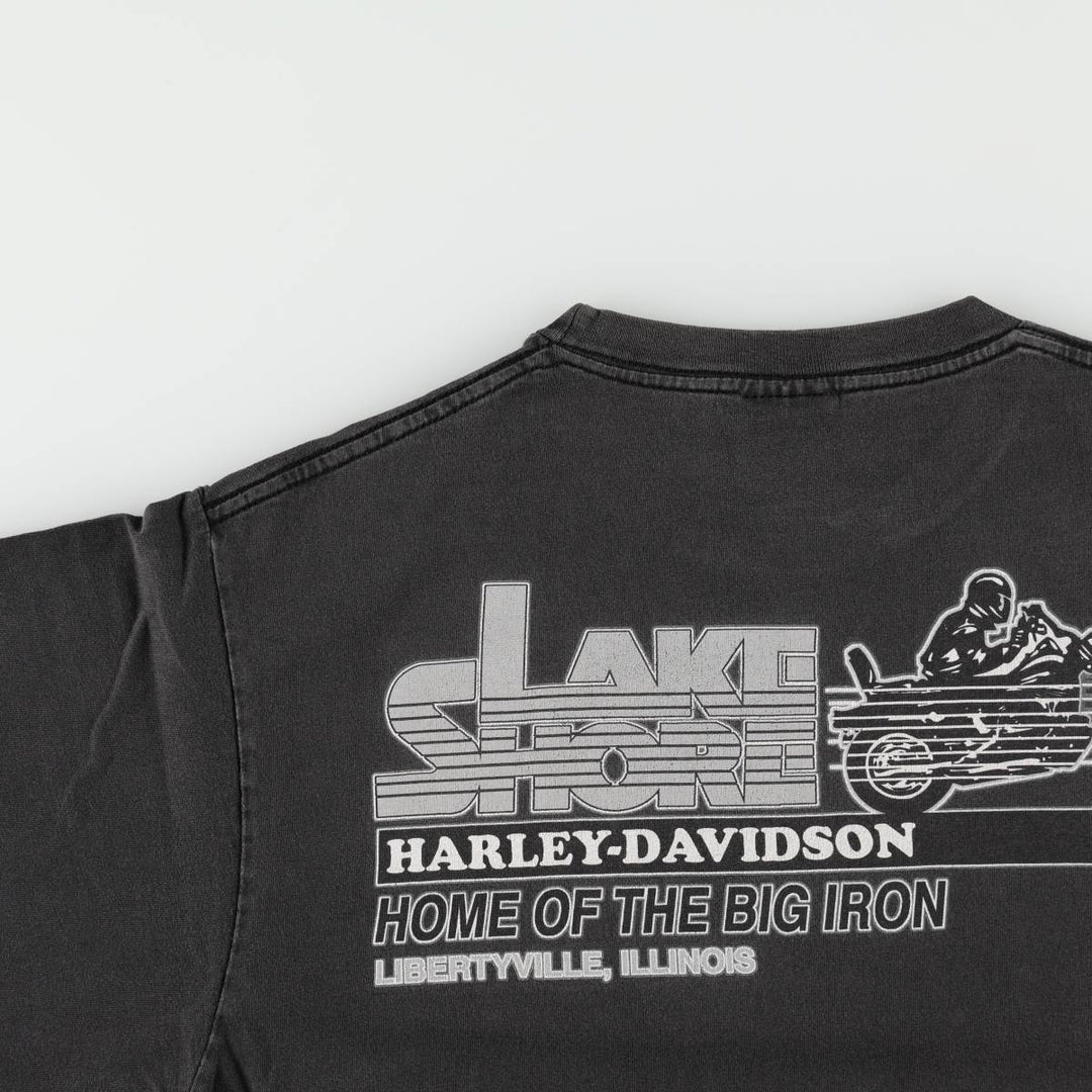 Harley-Davidson Tribal Motorcycle T-Shirt, Men's Size L (approx.) cotton Charcoal Vintage Second Hand