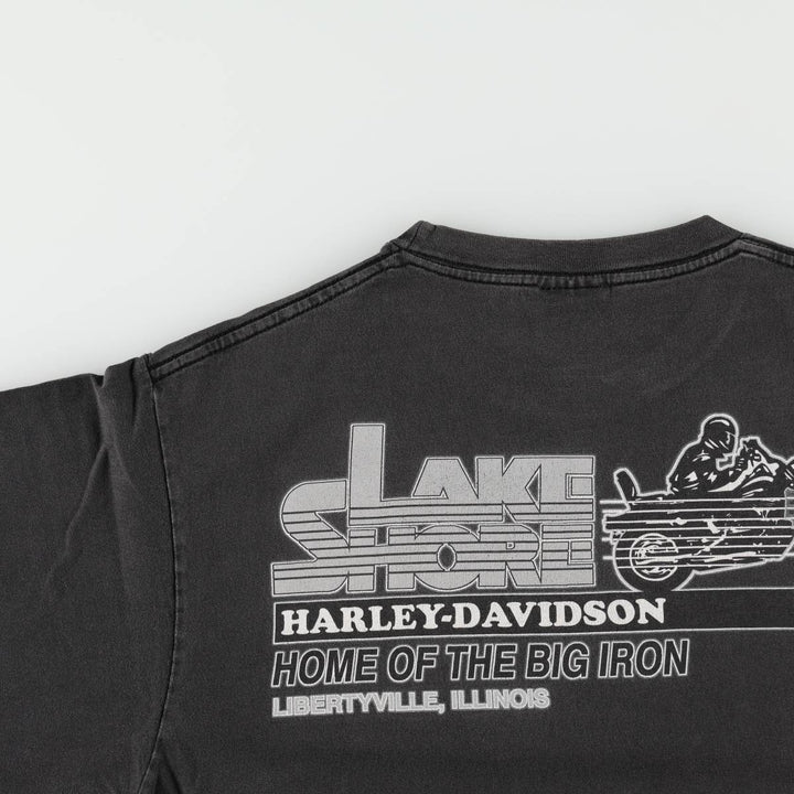 Harley-Davidson Tribal Motorcycle T-Shirt, Men's Size L (approx.) cotton Charcoal Vintage Second Hand