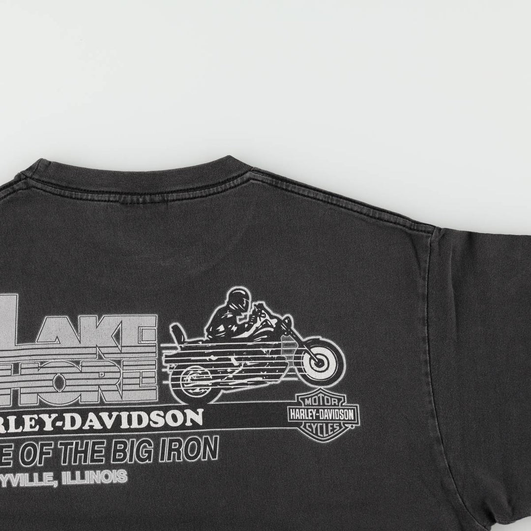 Harley-Davidson Tribal Motorcycle T-Shirt, Men's Size L (approx.) cotton Charcoal Vintage Second Hand