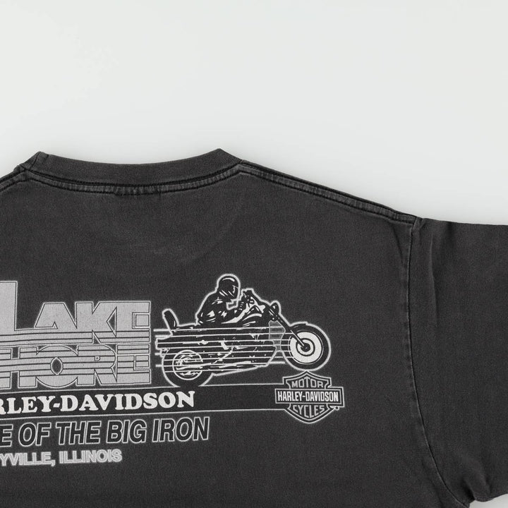 Harley-Davidson Tribal Motorcycle T-Shirt, Men's Size L (approx.) cotton Charcoal Vintage Second Hand