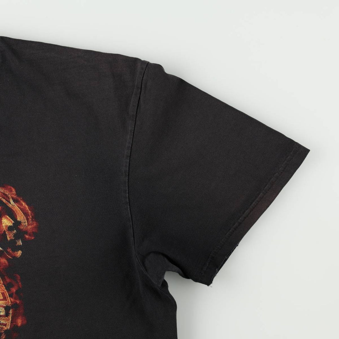 Harley-Davidson Fire Pattern Eagle Design Motorcycle T-Shirt, Men's XXL (approx.) cotton black type Vintage Second Hand