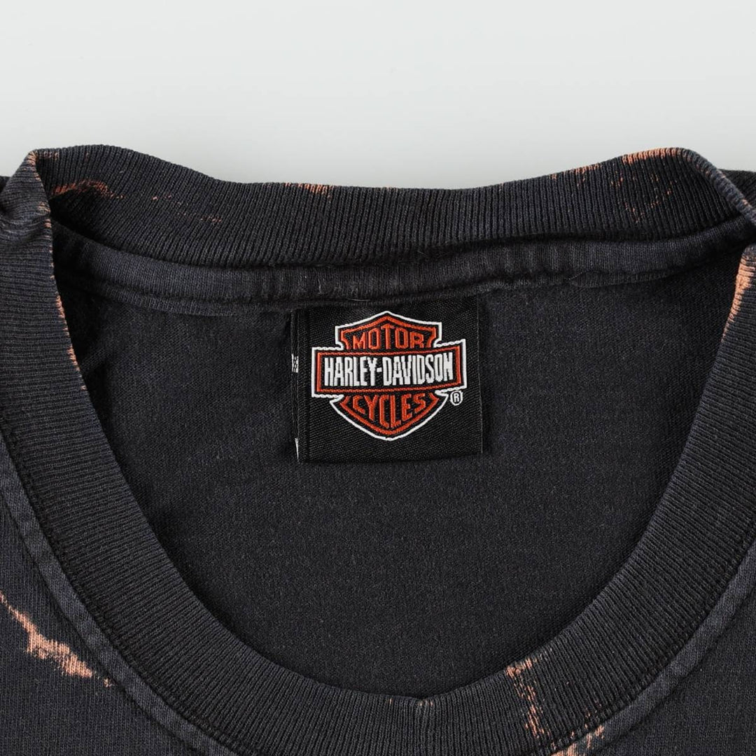 Harley-Davidson Fire Pattern Sleeveless Motorcycle T-Shirt, Men's Size XL unclear black type Vintage Second Hand