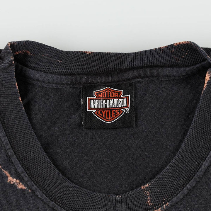 Harley-Davidson Fire Pattern Sleeveless Motorcycle T-Shirt, Men's Size XL unclear black type Vintage Second Hand