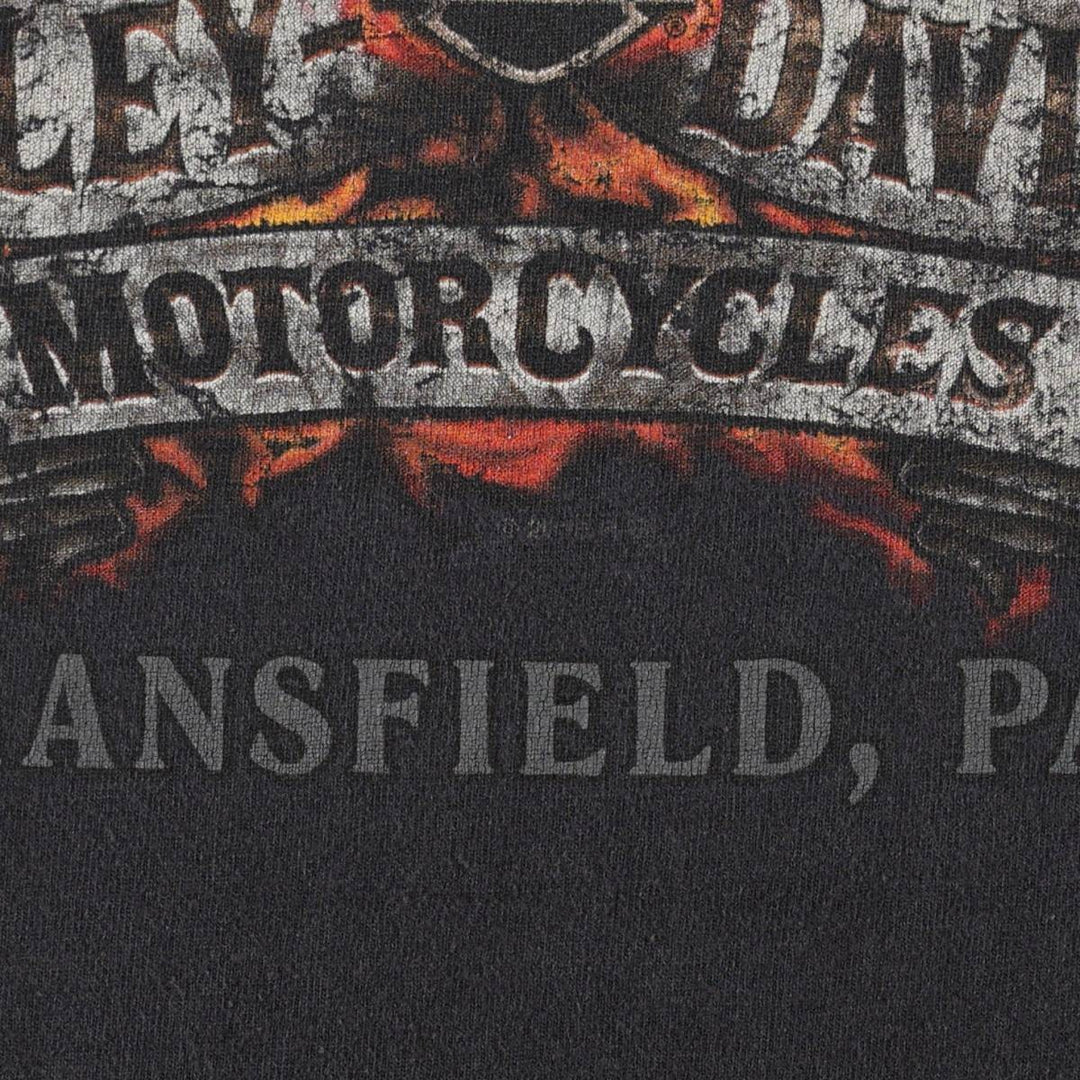Harley-Davidson Fire Pattern Sleeveless Motorcycle T-Shirt, Men's Size XL unclear black type Vintage Second Hand