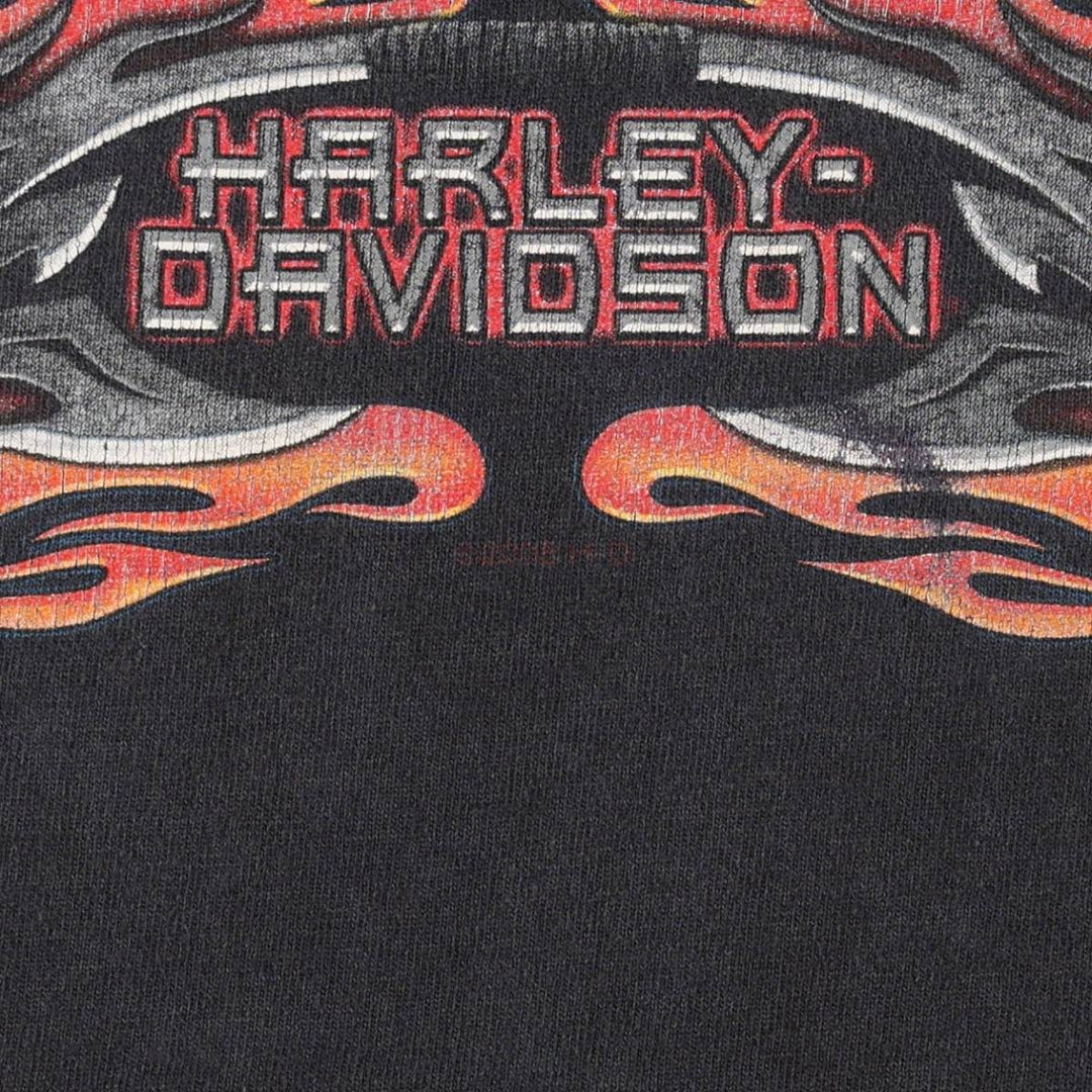 Harley-Davidson Fire Pattern Sleeveless Motorcycle T-Shirt, Men's Size XL unclear black type Vintage Second Hand