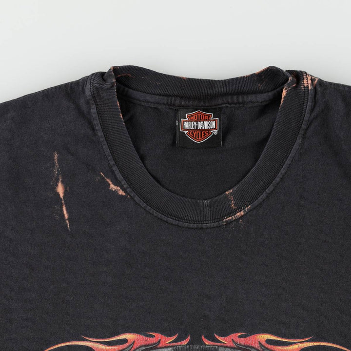 Harley-Davidson Fire Pattern Sleeveless Motorcycle T-Shirt, Men's Size XL unclear black type Vintage Second Hand