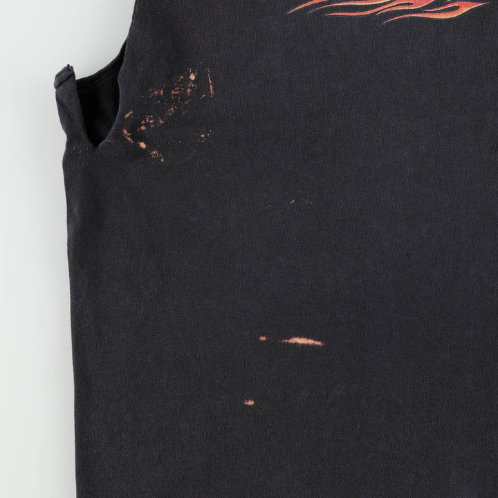 Harley-Davidson Fire Pattern Sleeveless Motorcycle T-Shirt, Men's Size XL unclear black type Vintage Second Hand