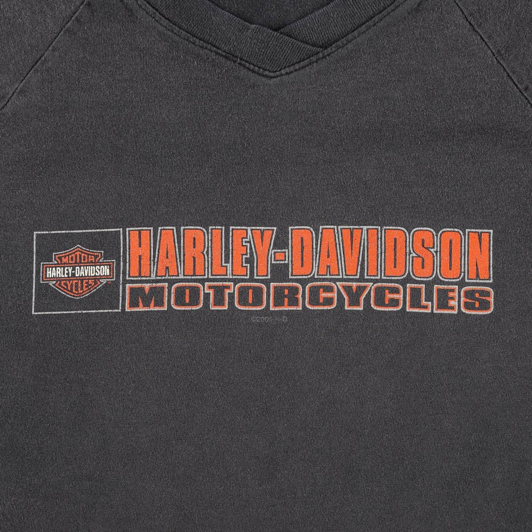 2000'S Harley-Davidson Fire Pattern Motorcycle T-Shirt, Men's Size XL (approx.) cotton black type Vintage Second Hand