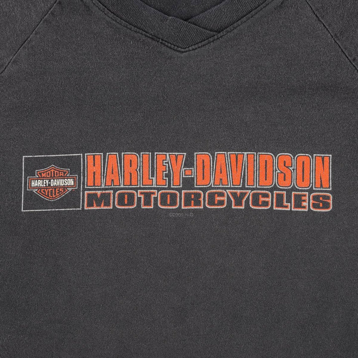 2000'S Harley-Davidson Fire Pattern Motorcycle T-Shirt, Men's Size XL (approx.) cotton black type Vintage Second Hand