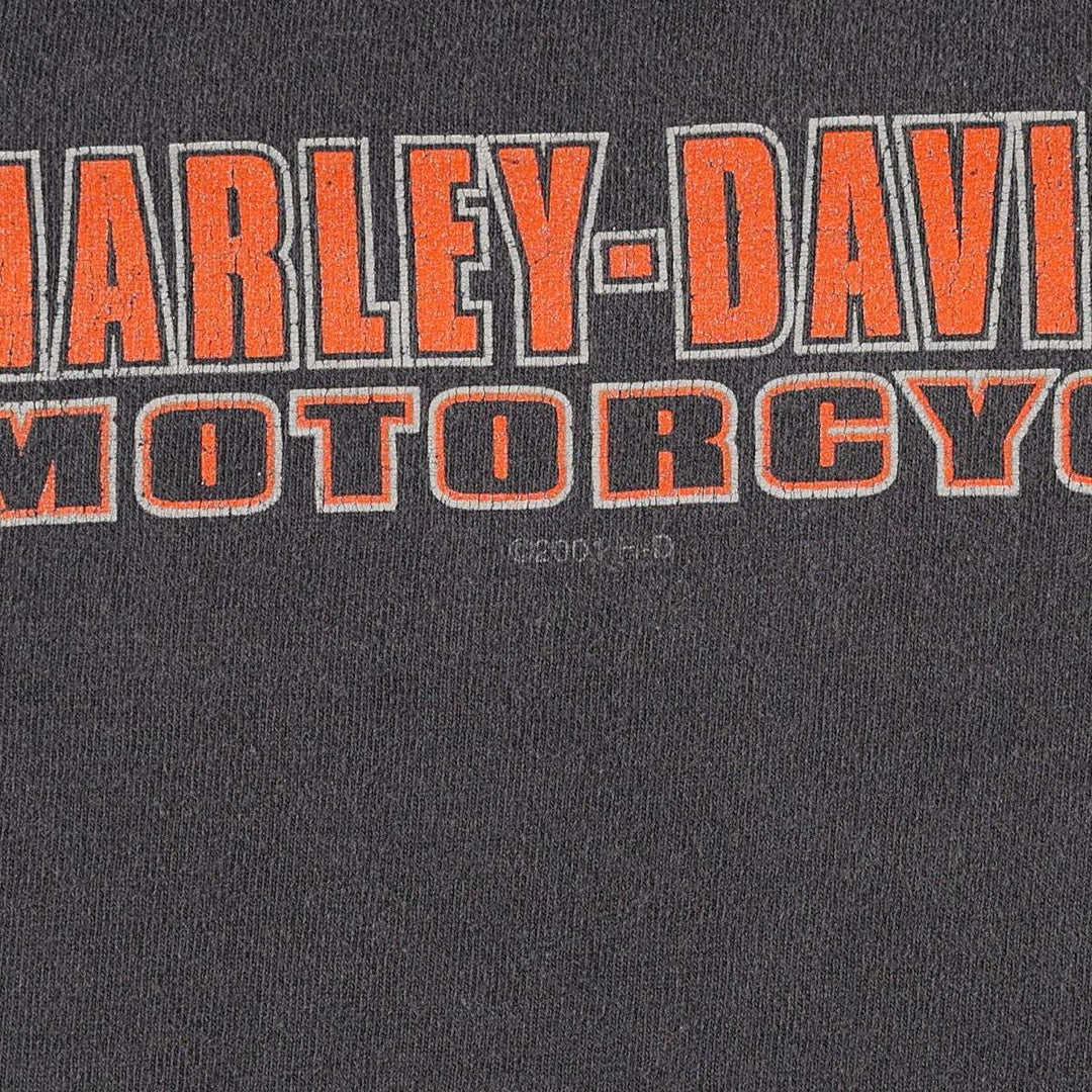 2000'S Harley-Davidson Fire Pattern Motorcycle T-Shirt, Men's Size XL (approx.) cotton black type Vintage Second Hand