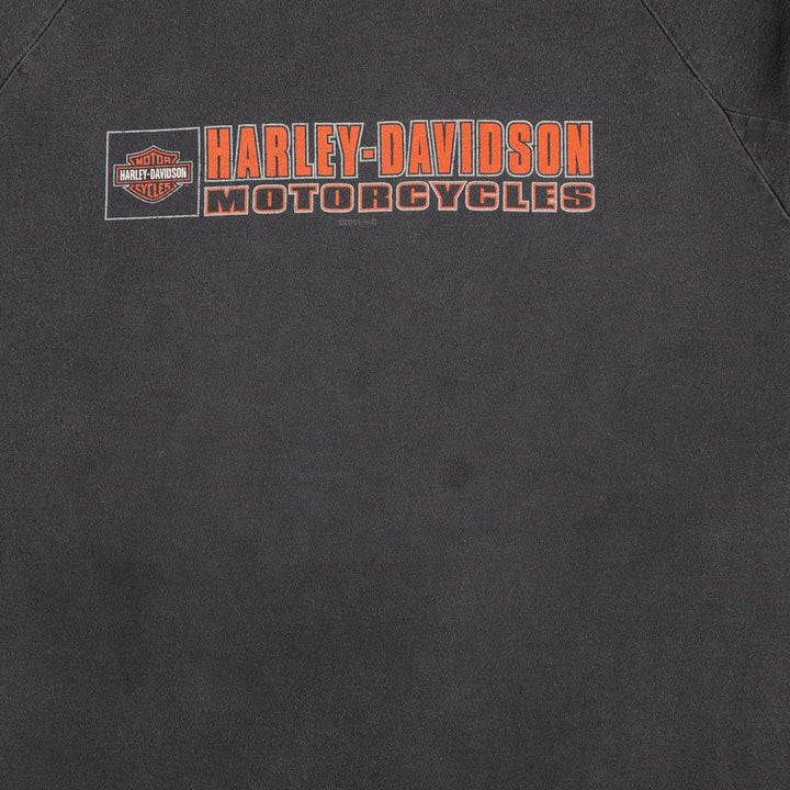 2000'S Harley-Davidson Fire Pattern Motorcycle T-Shirt, Men's Size XL (approx.) cotton black type Vintage Second Hand