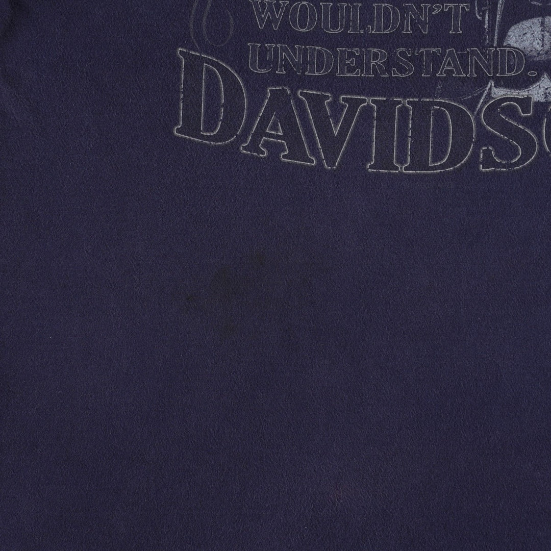Harley-Davidson Motorcycle Bike T-shirt Made in USA Men's L size cotton black type Vintage Second Hand