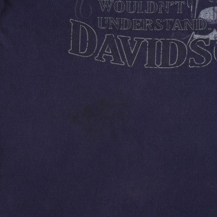 Harley-Davidson Motorcycle Bike T-shirt Made in USA Men's L size cotton black type Vintage Second Hand