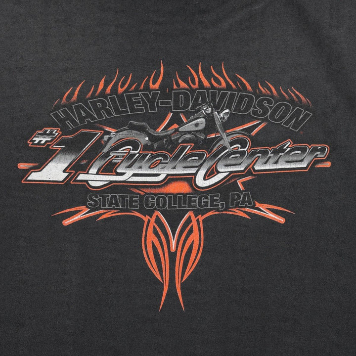 2000'S Harley-Davidson Fire Pattern Tribal Tank Top Motorcycle Bike T-Shirt Men's XL (approx.) unclear black type Vintage Second Hand