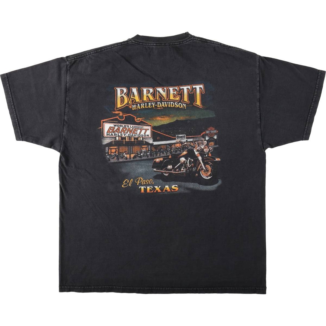 Harley-Davidson Wolf Pattern Motorcycle T-Shirt, Made in USA, Men's Size XL (approx.) cotton black type Vintage Second Hand