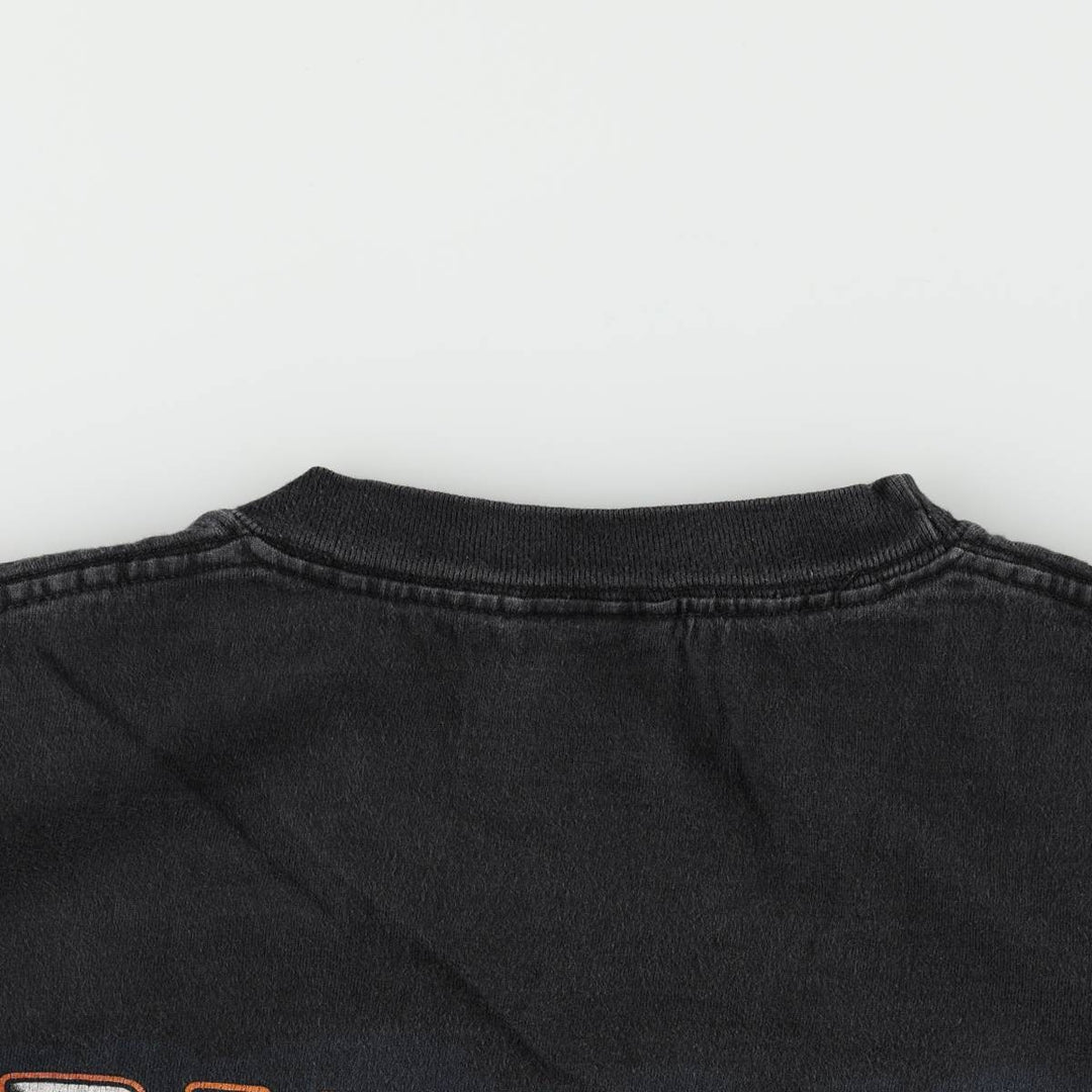Harley-Davidson Wolf Pattern Motorcycle T-Shirt, Made in USA, Men's Size XL (approx.) cotton black type Vintage Second Hand