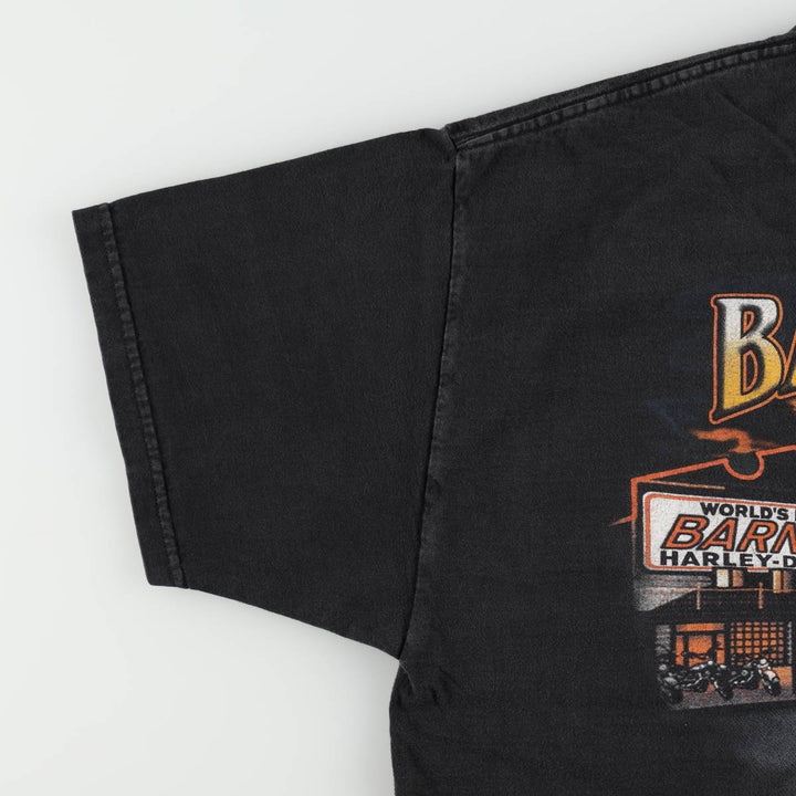Harley-Davidson Wolf Pattern Motorcycle T-Shirt, Made in USA, Men's Size XL (approx.) cotton black type Vintage Second Hand