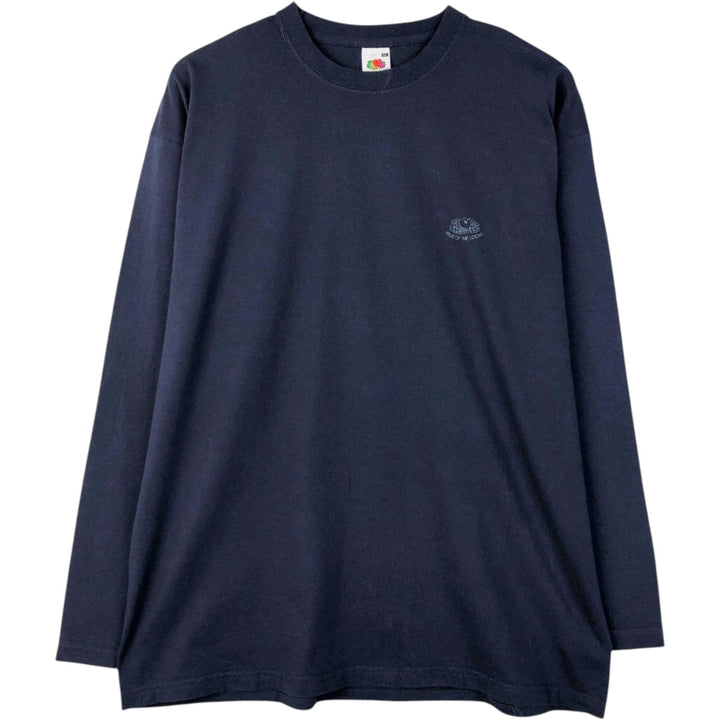 Fruit of the Loom Long-Sleeve T-Shirt (Men's XL equivalent) cotton navy blue type Vintage Second Hand