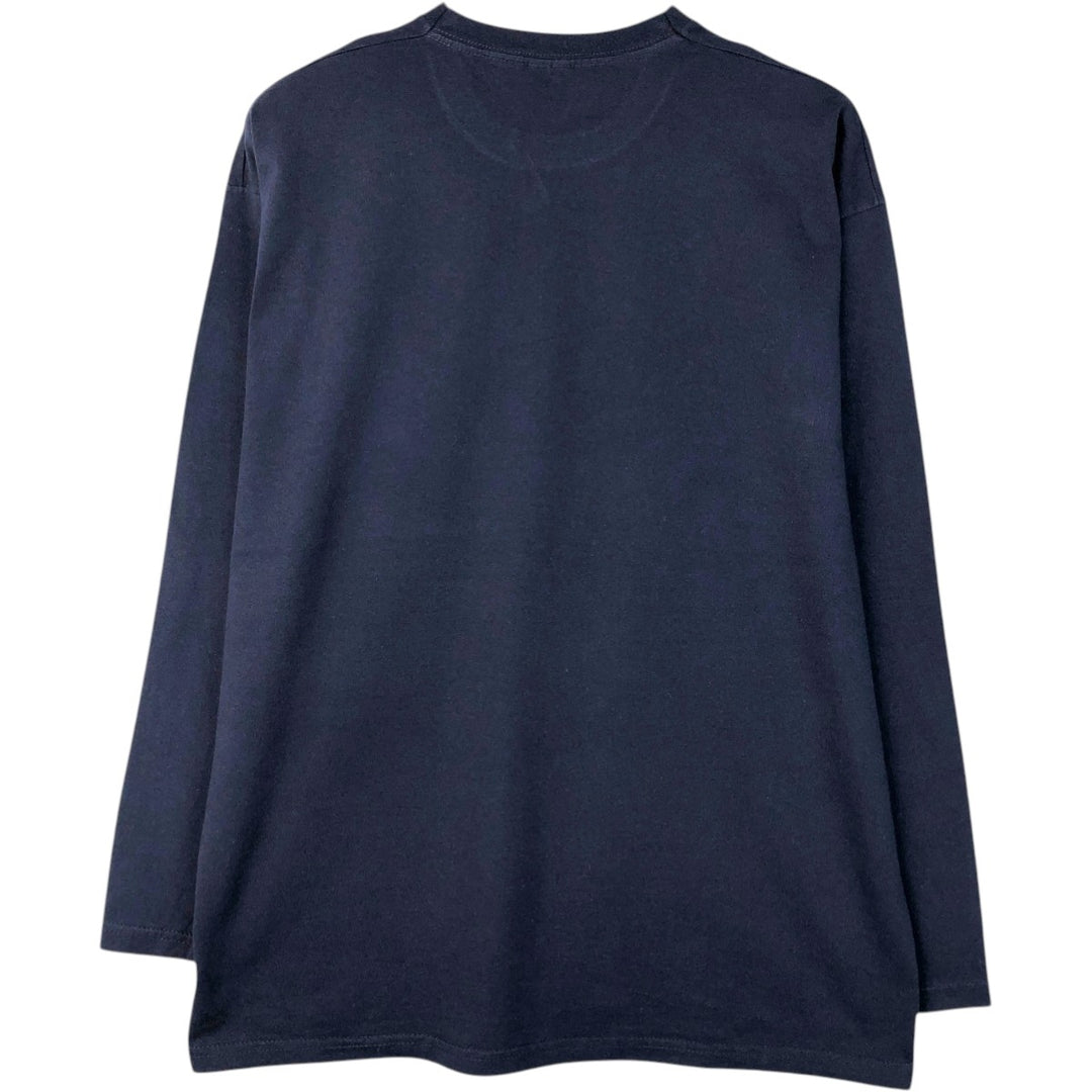 Fruit of the Loom Long-Sleeve T-Shirt (Men's XL equivalent) cotton navy blue type Vintage Second Hand