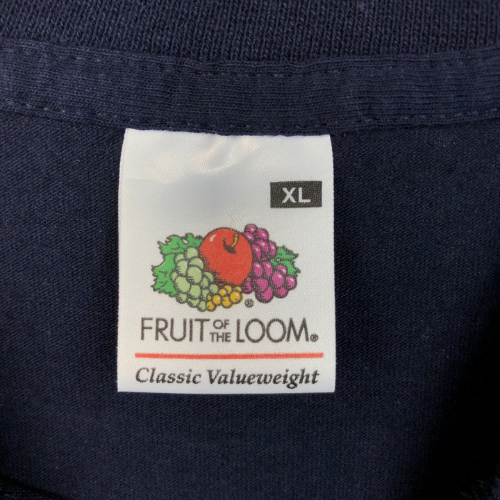 Fruit of the Loom Long-Sleeve T-Shirt (Men's XL equivalent) cotton navy blue type Vintage Second Hand