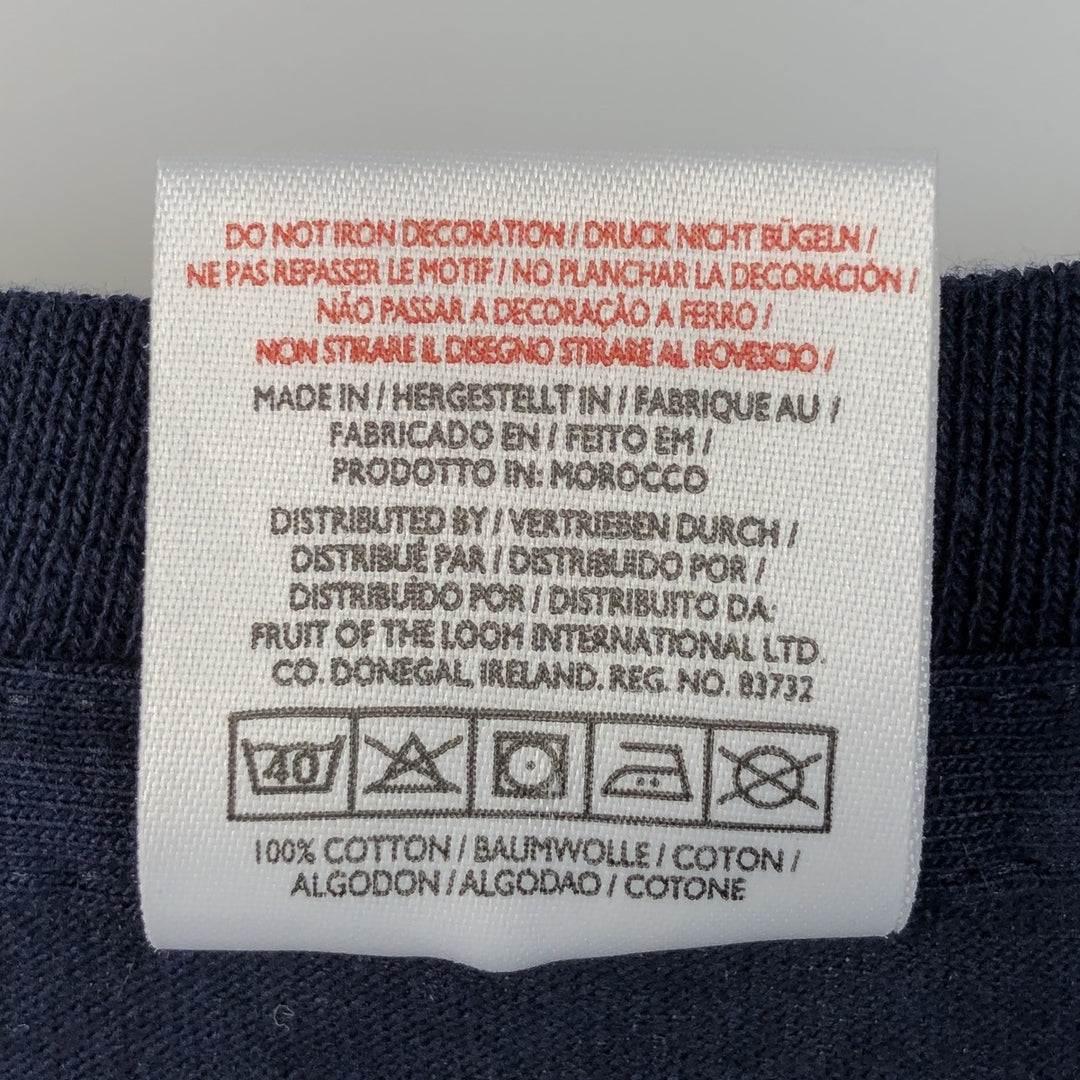 Fruit of the Loom Long-Sleeve T-Shirt (Men's XL equivalent) cotton navy blue type Vintage Second Hand